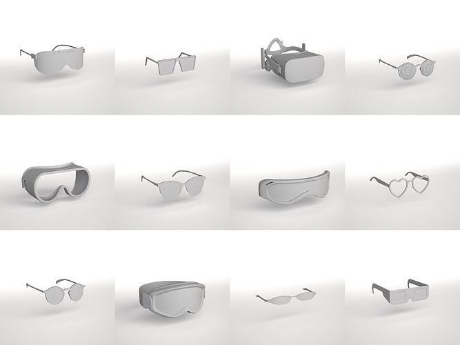 Glasses Collection Total 32 Glasses NFT Game Ready  3D model Low-poly 3D model