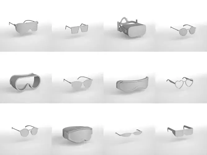 Glasses Collection Total 32 Glasses NFT Game Ready  3D model Low-poly 3D model