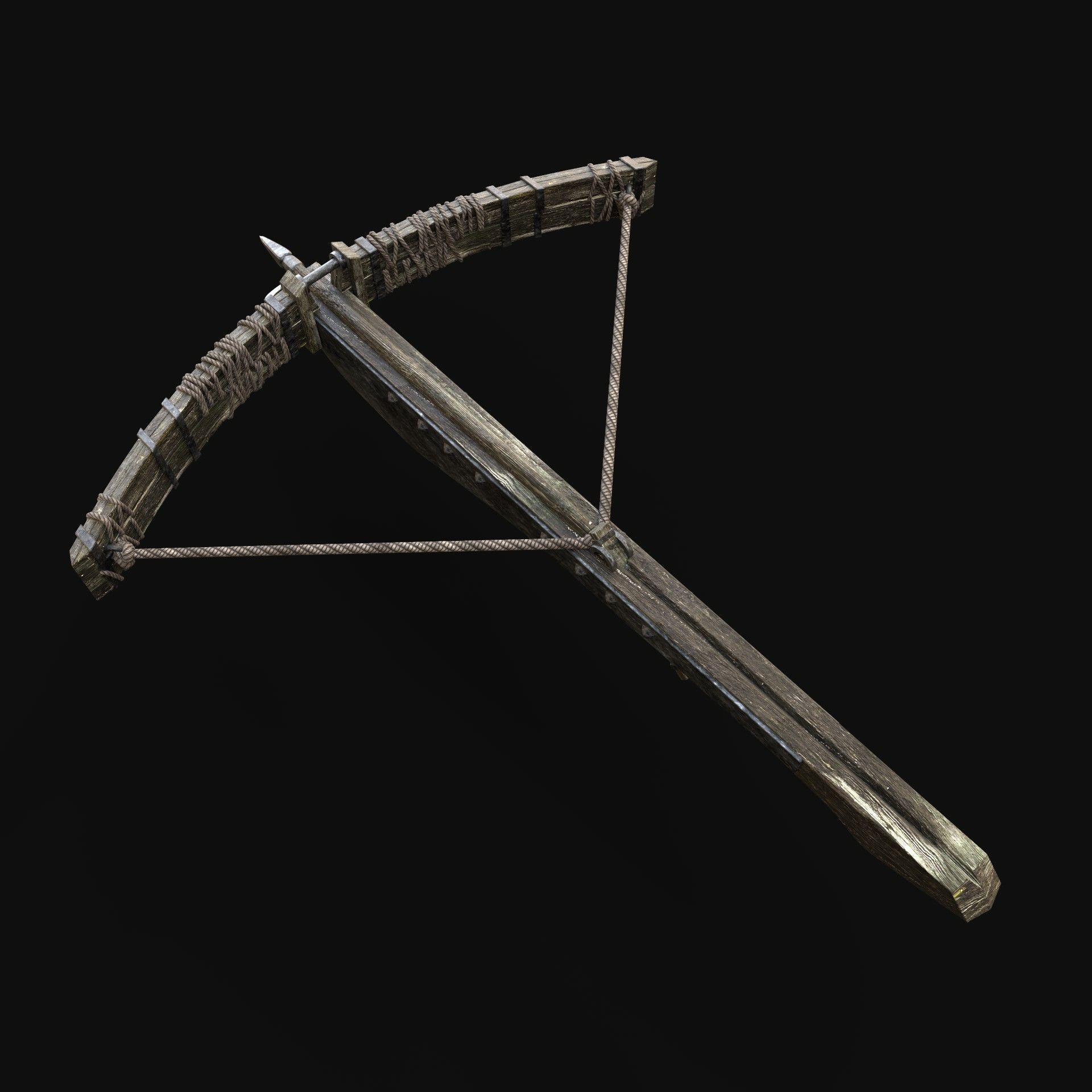 CROSSBOW GENERIC MEDIEVAL WEAPON ORC BALLISTA HUNTER BOLT Low-poly 3D model_2