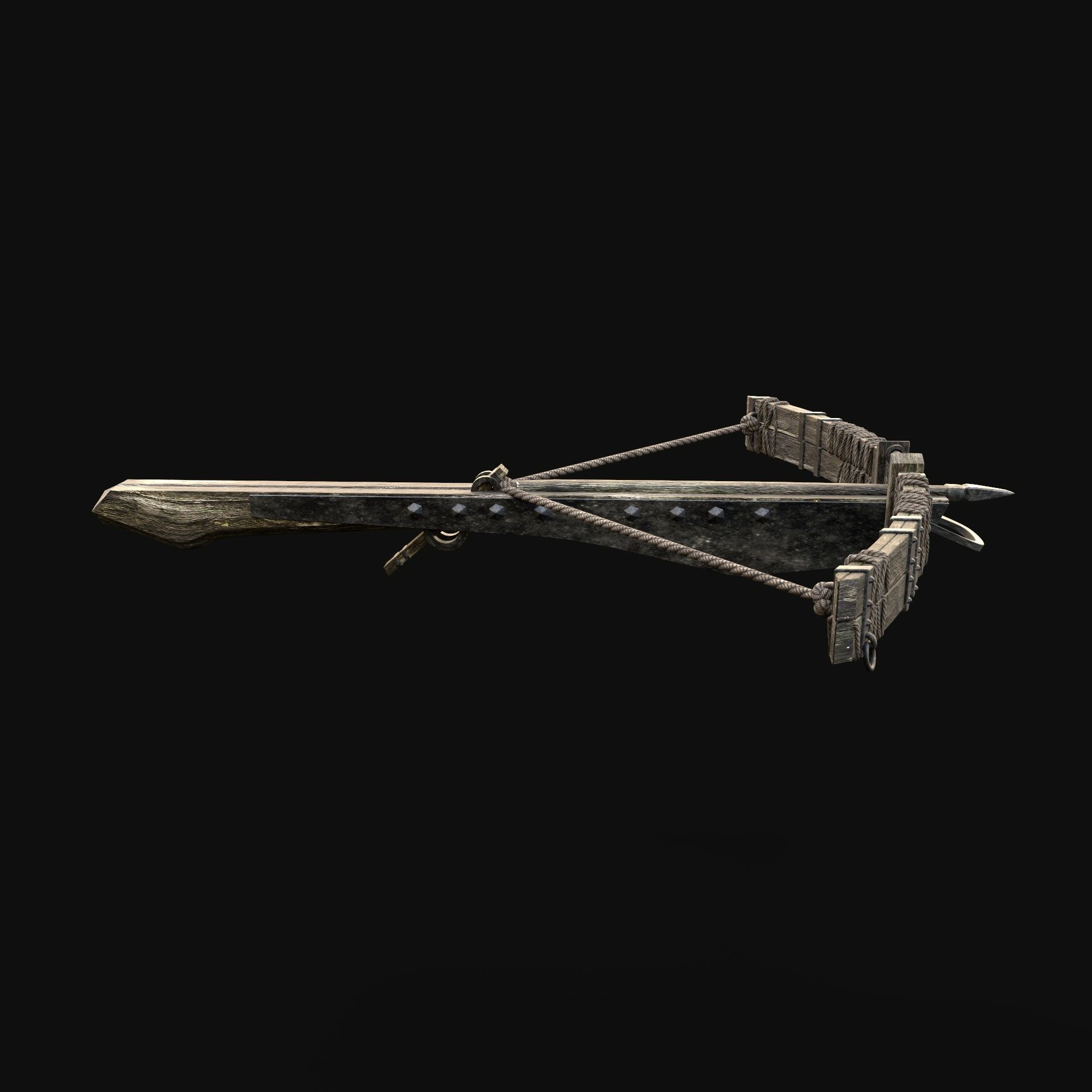 CROSSBOW GENERIC MEDIEVAL WEAPON ORC BALLISTA HUNTER BOLT Low-poly 3D model_3