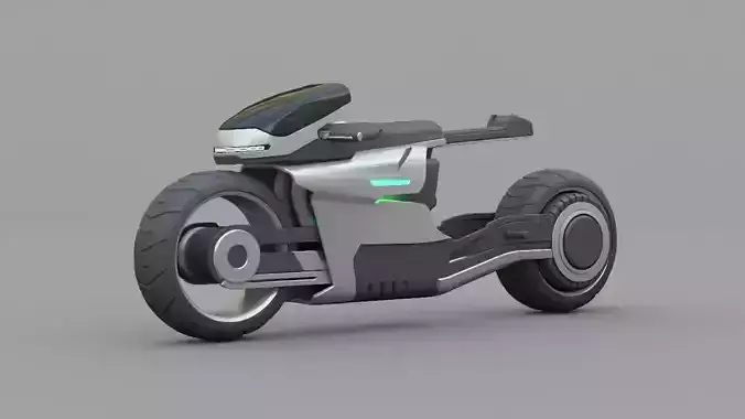 sci-fi motorcycle 3D model