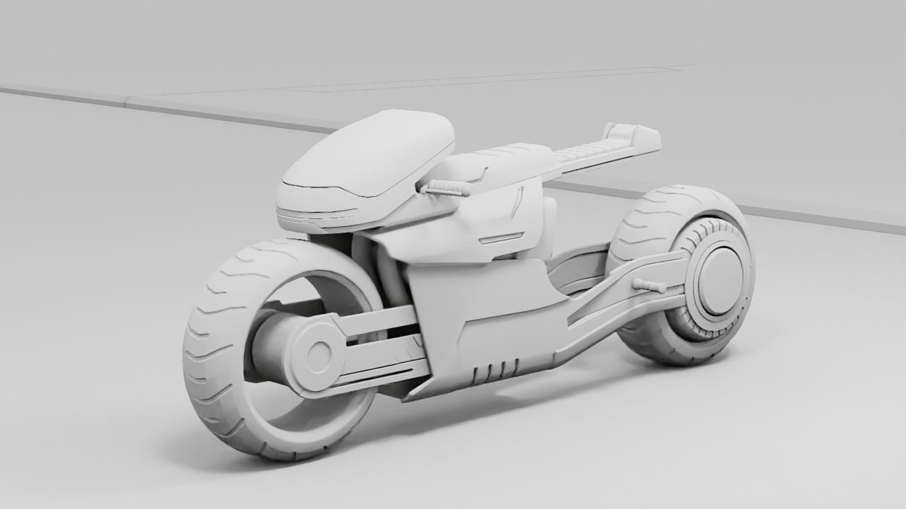 sci-fi motorcycle 3D model_5