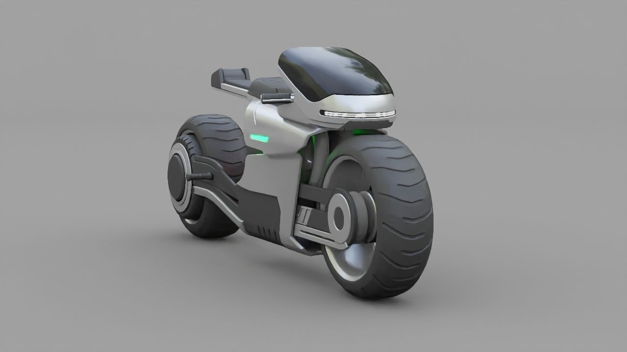sci-fi motorcycle 3D model_4