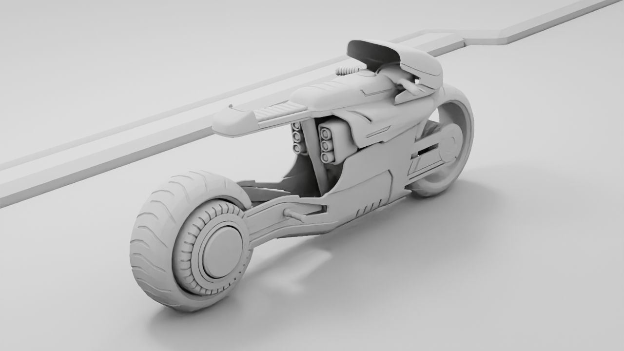 sci-fi motorcycle 3D model_6
