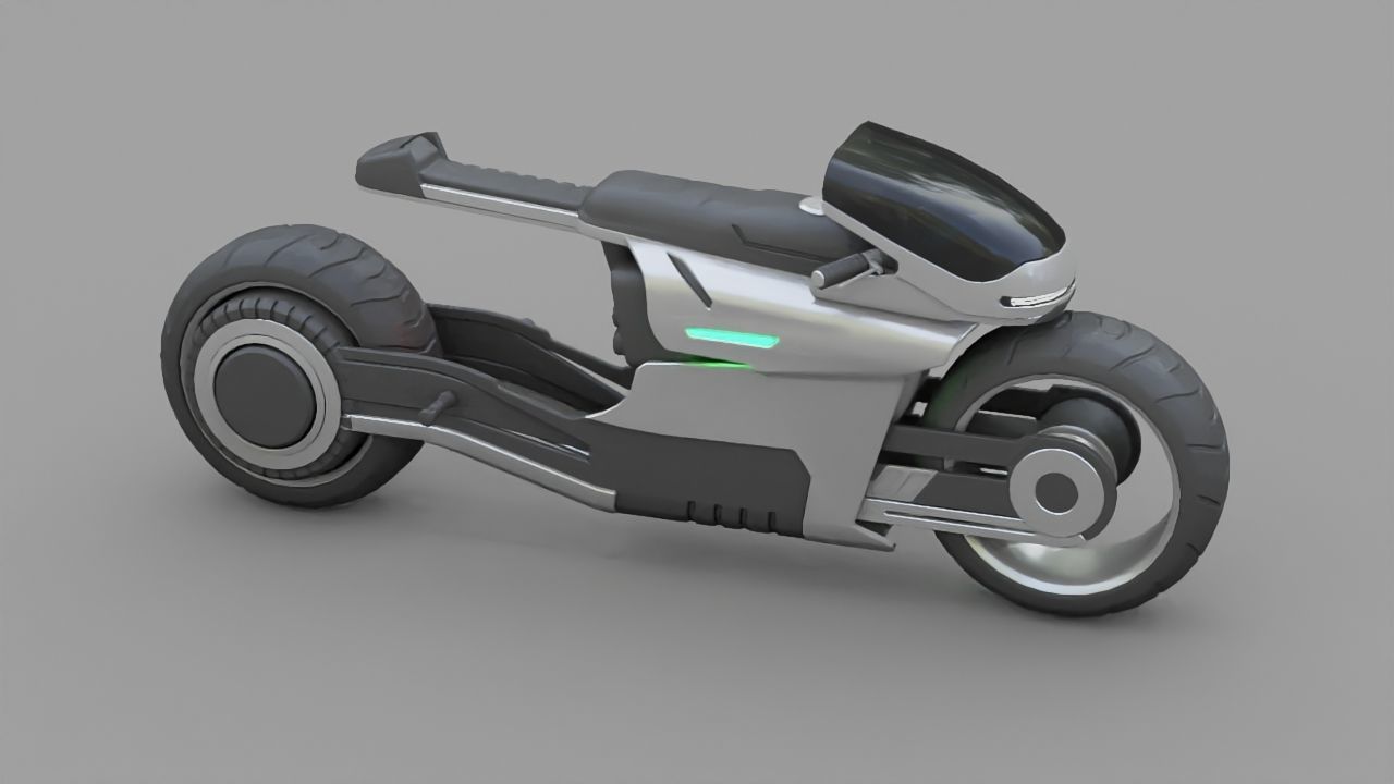 sci-fi motorcycle 3D model_1