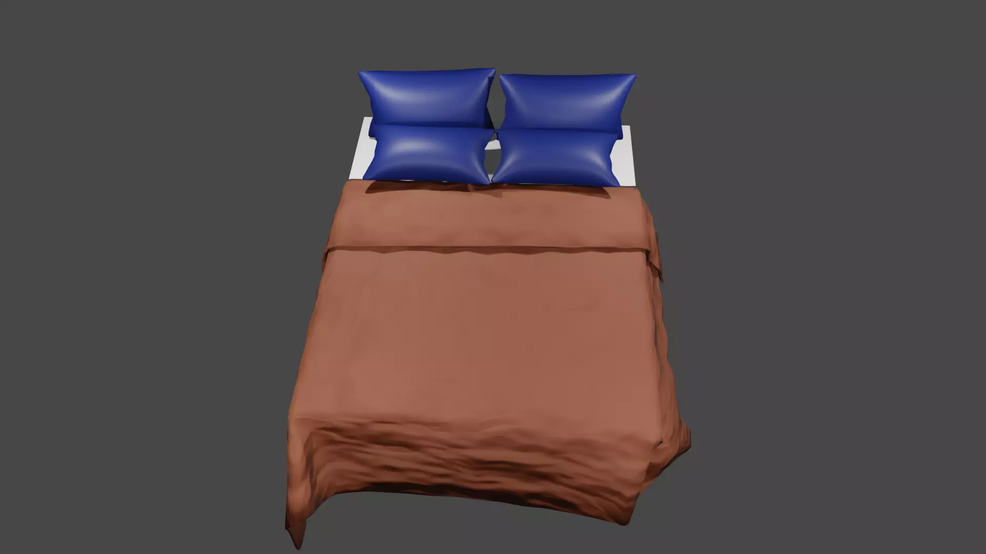 Bed 3D with pillows 3D model_0