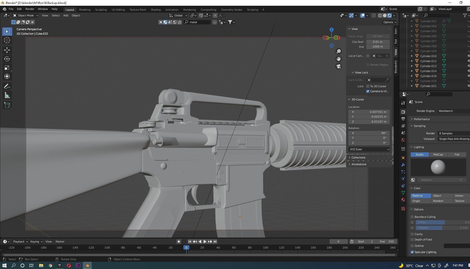 M16 Rifle 3D model_5