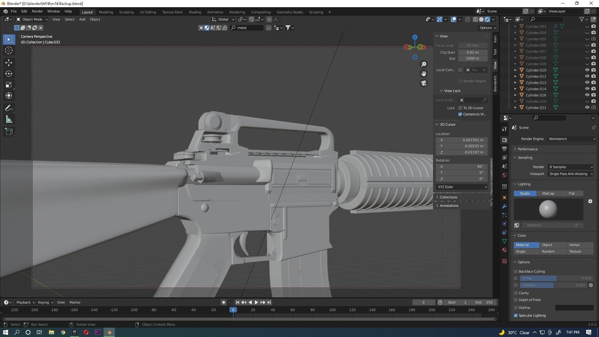M16 Rifle 3D model_7