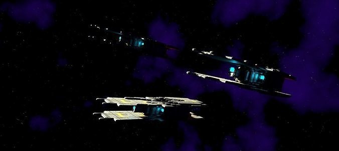 A fictional Space Ship Low-poly 3D model