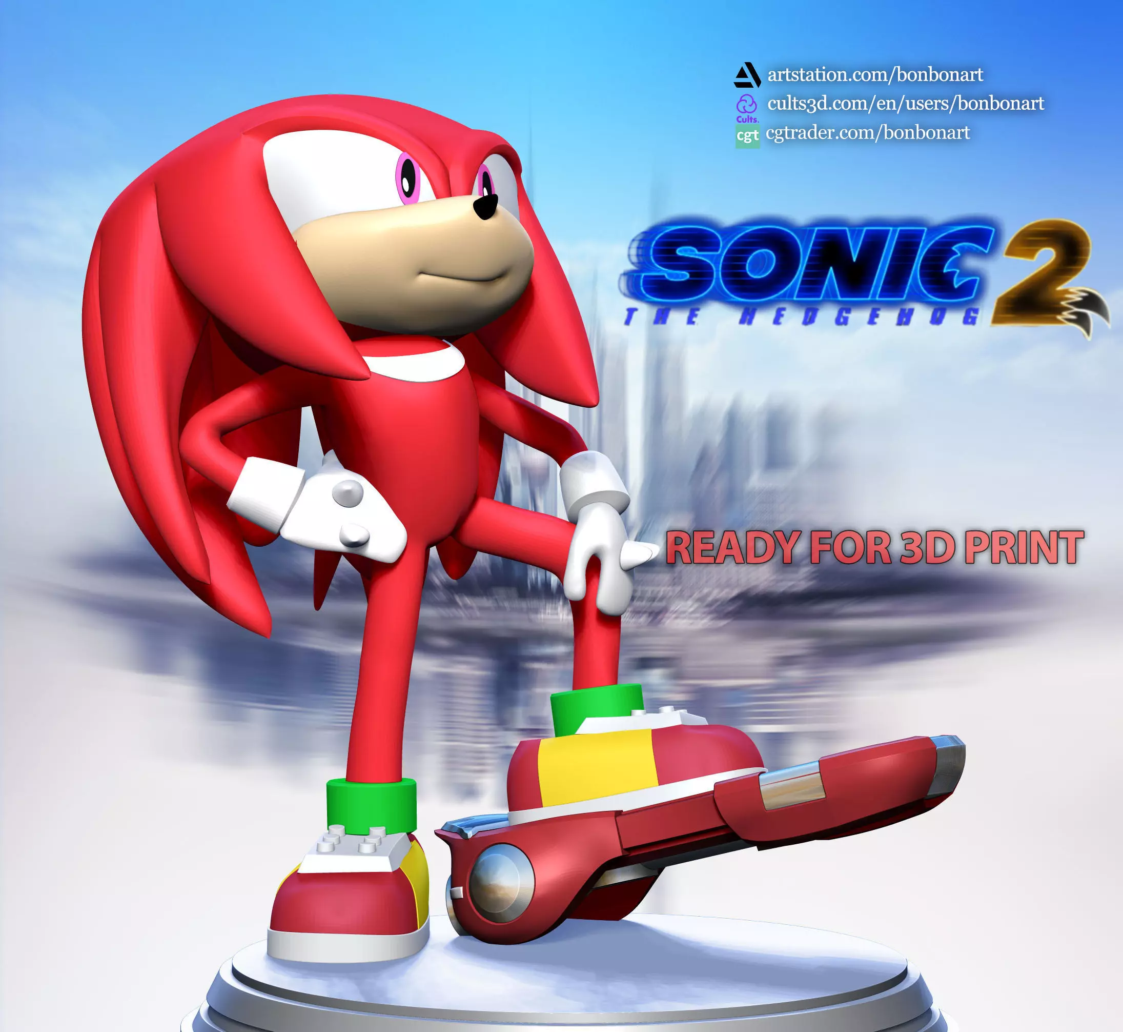 Knuckles - Sonic the Hedgehog 2 Fanart 3D print model