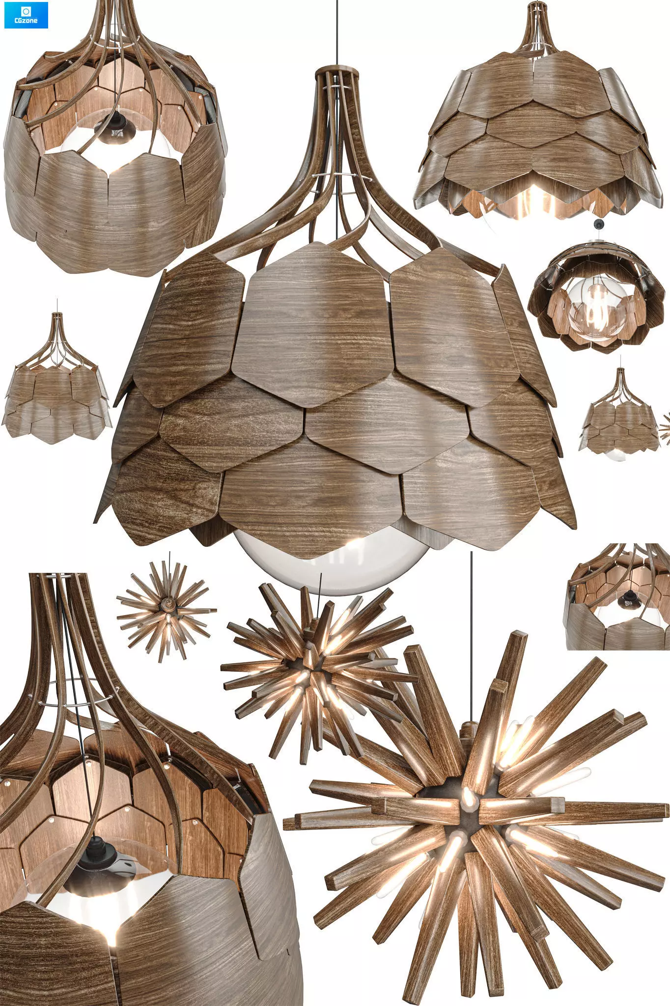Ceiling Lamp 2 types 3D model