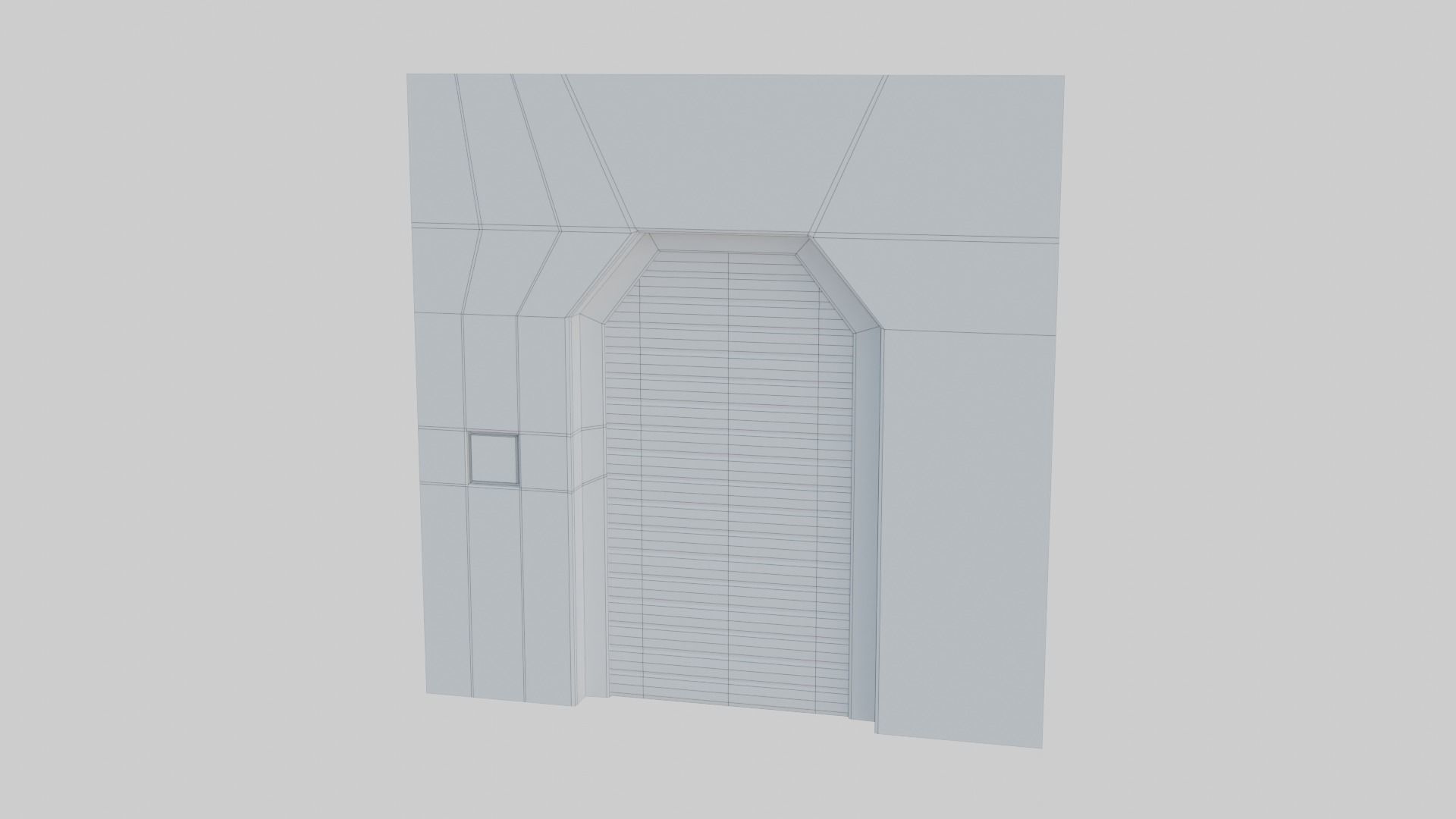 Sci-Fi building elements Low-poly 3D model_4