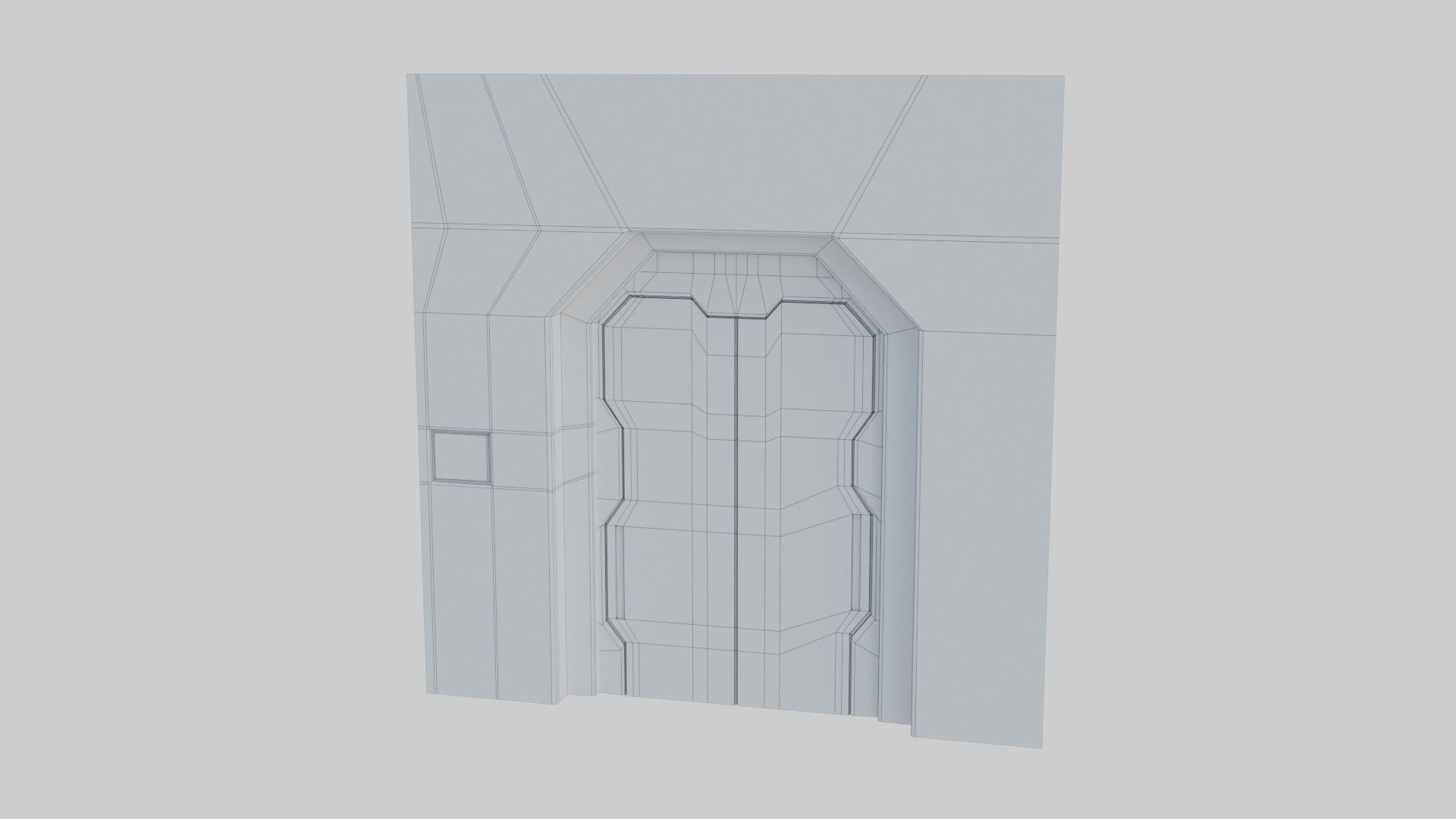 Sci-Fi building elements Low-poly 3D model_6