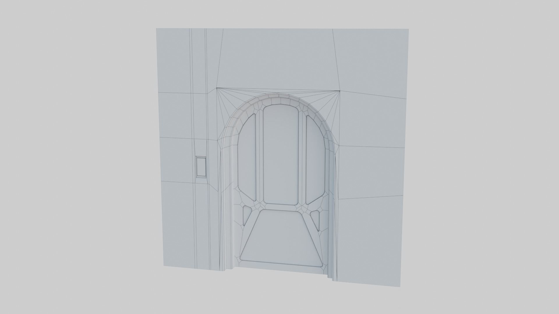 Sci-Fi building elements Low-poly 3D model_8