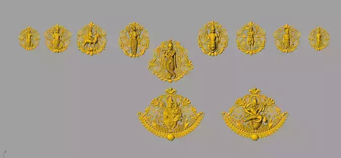 dasavatar group of gold ornaments