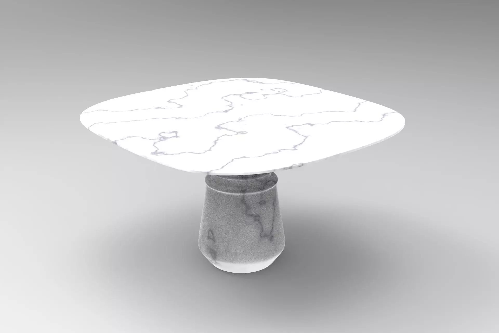 Pietra Square Dining Table Low-poly 3D model_0
