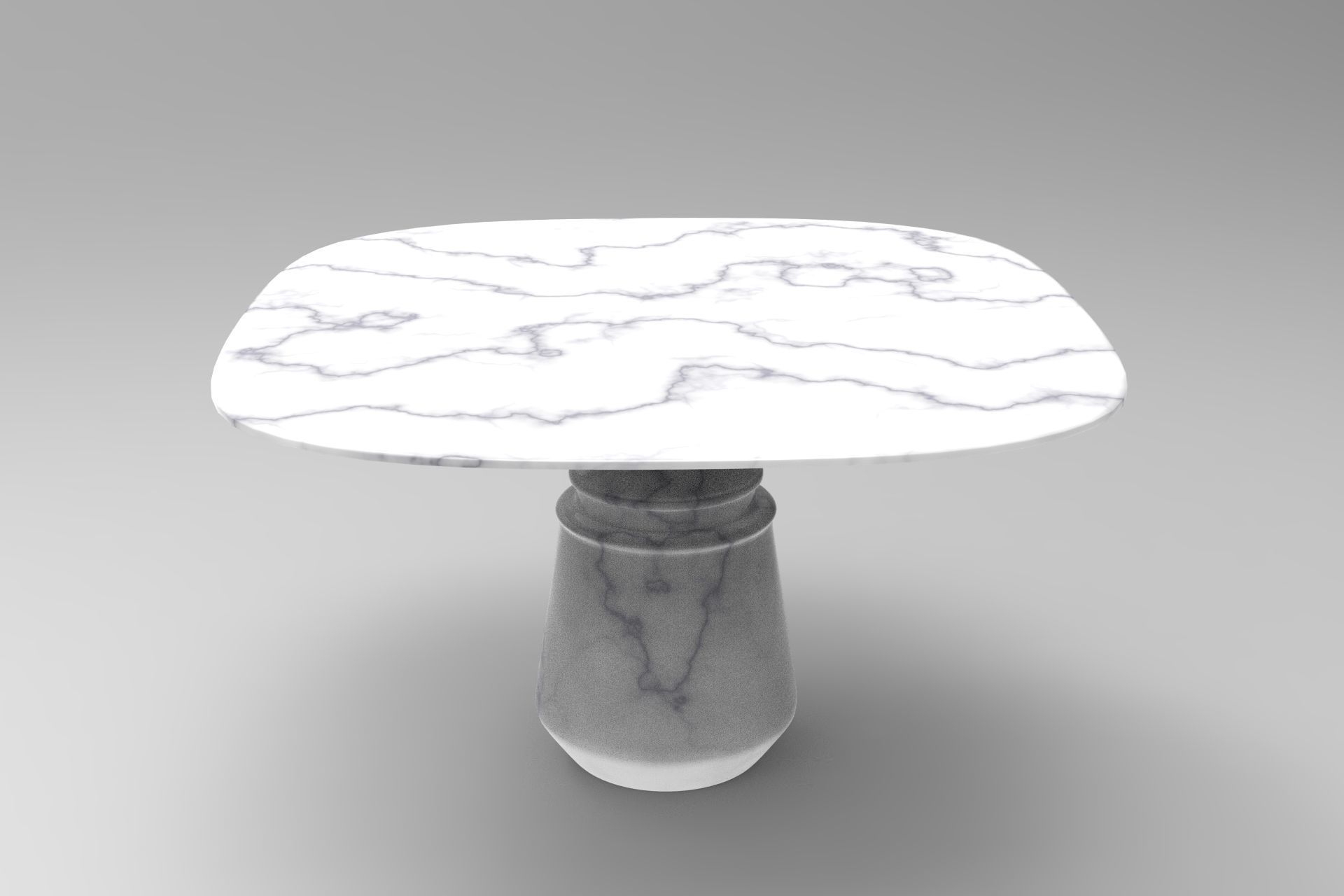 Pietra Square Dining Table Low-poly 3D model_3