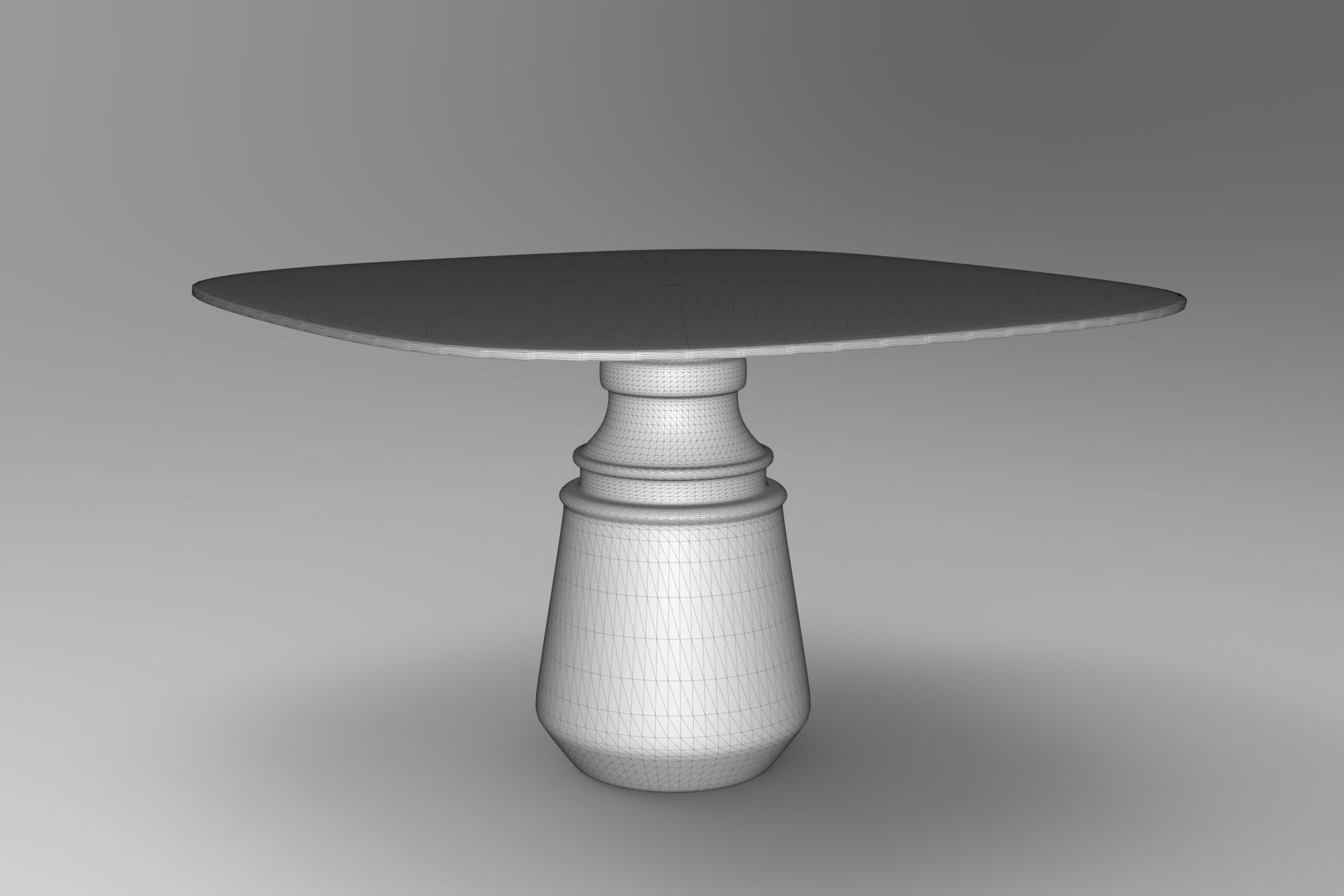 Pietra Square Dining Table Low-poly 3D model_5