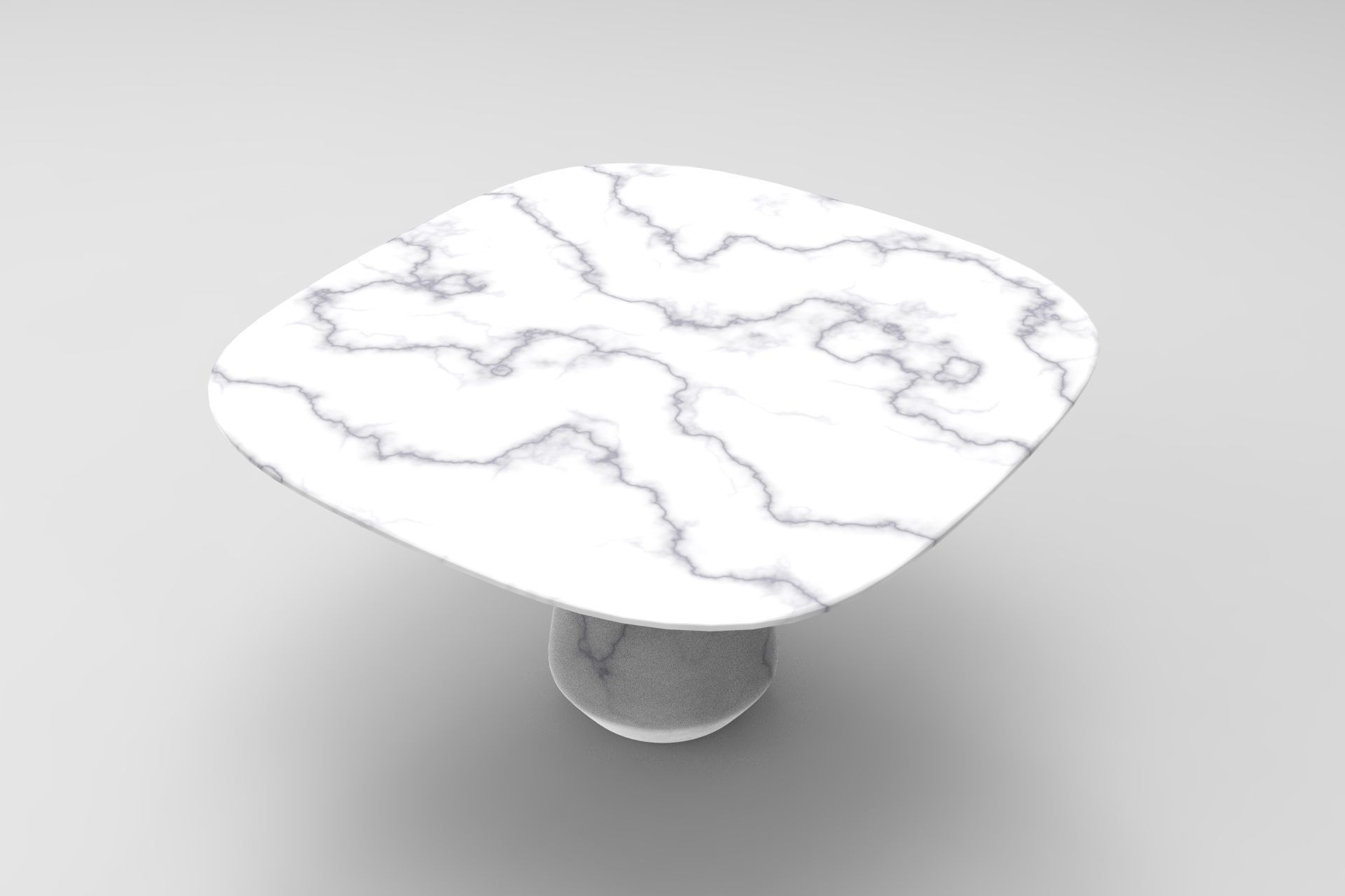 Pietra Square Dining Table Low-poly 3D model_1