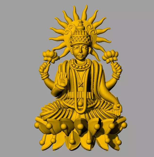 dasavatar golden statue of lord ganesha 3D print model_0