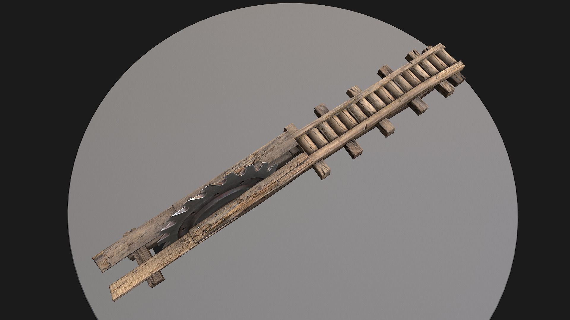 Medieval Sawmill Mechanism Low-poly 3D model_15