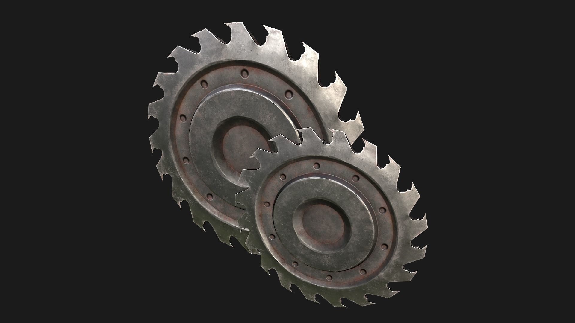 Medieval Sawmill Mechanism Low-poly 3D model_18