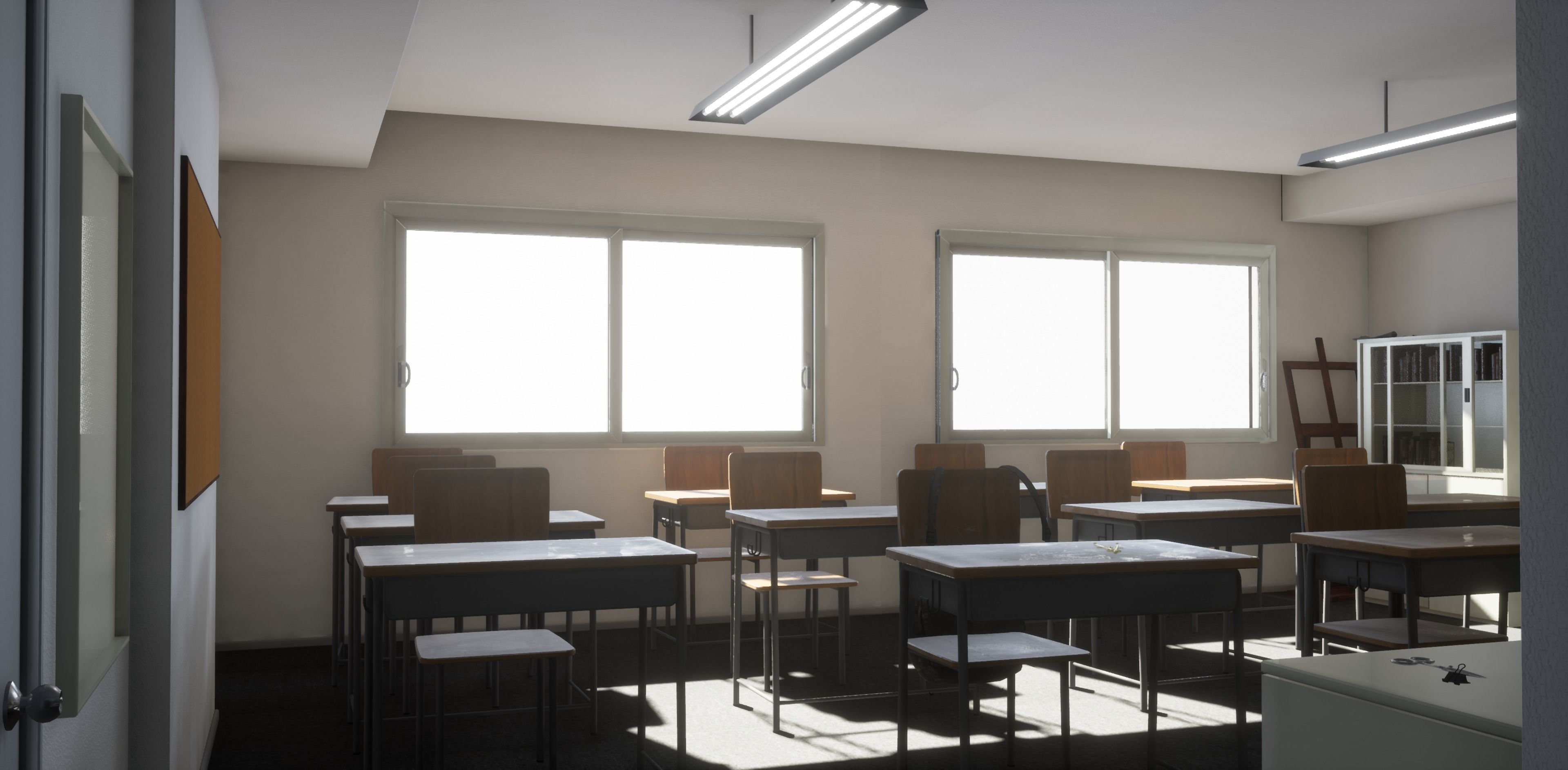 Unreal School Classroom Low-poly 3D model_6