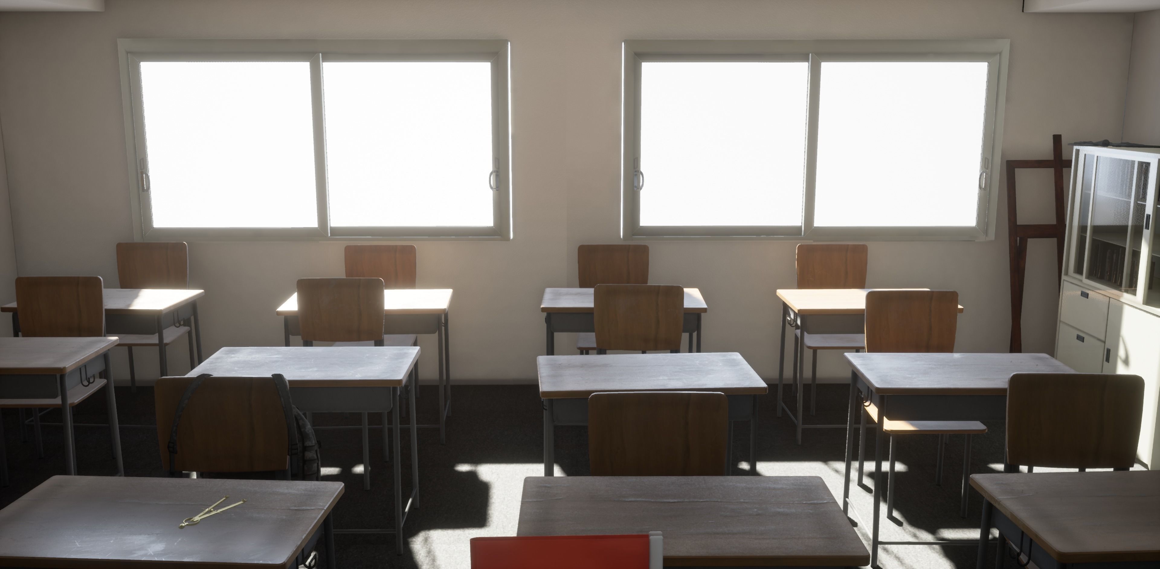 Unreal School Classroom Low-poly 3D model_8