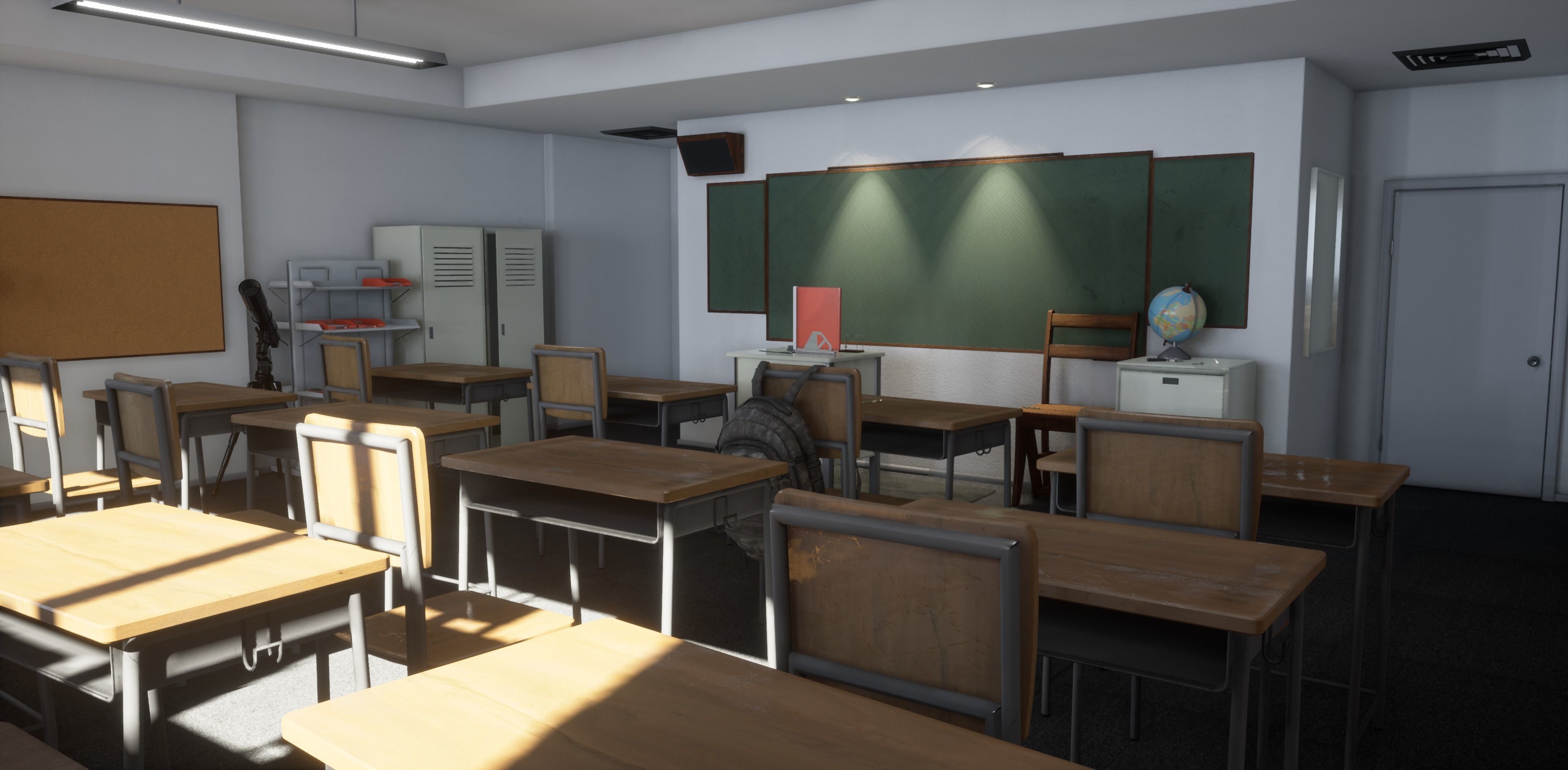 Unreal School Classroom Low-poly 3D model_5