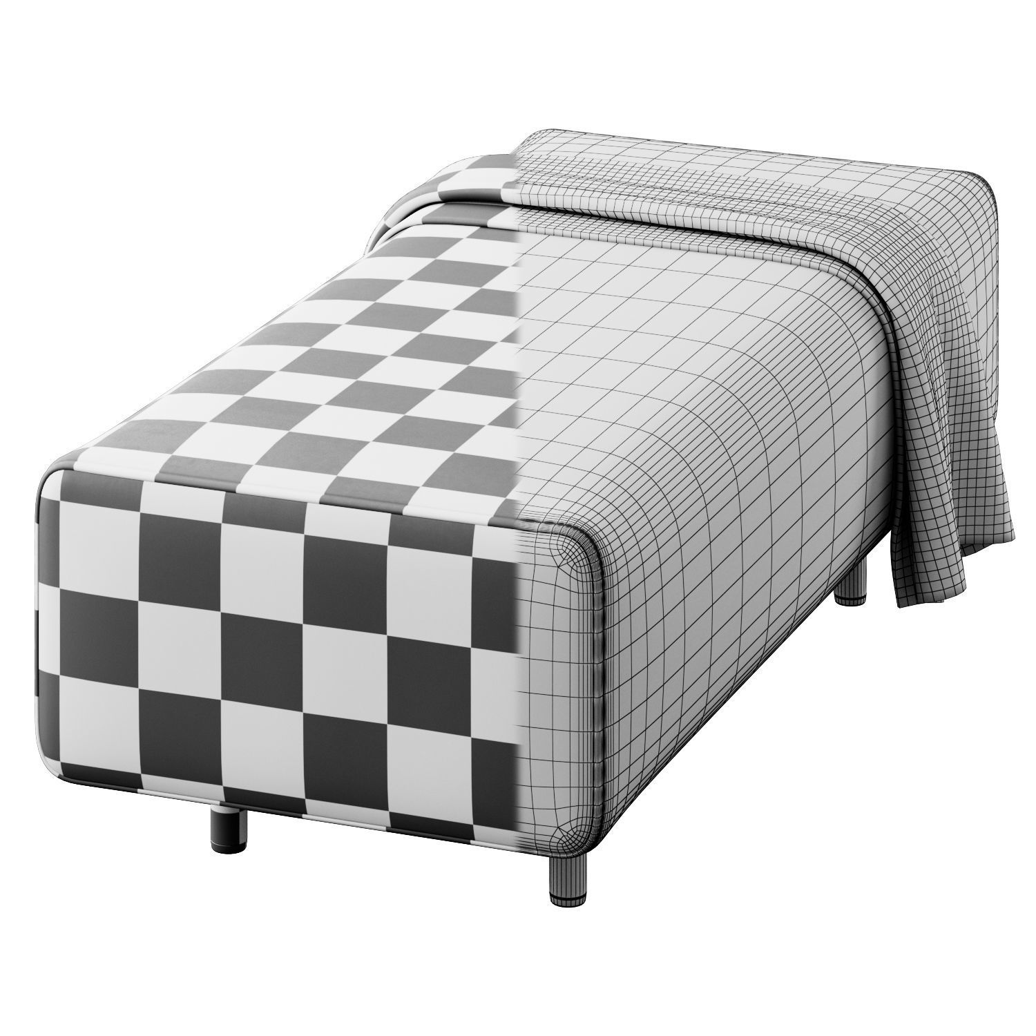 Block Party Lounge Bench by Poppin 3D model_3