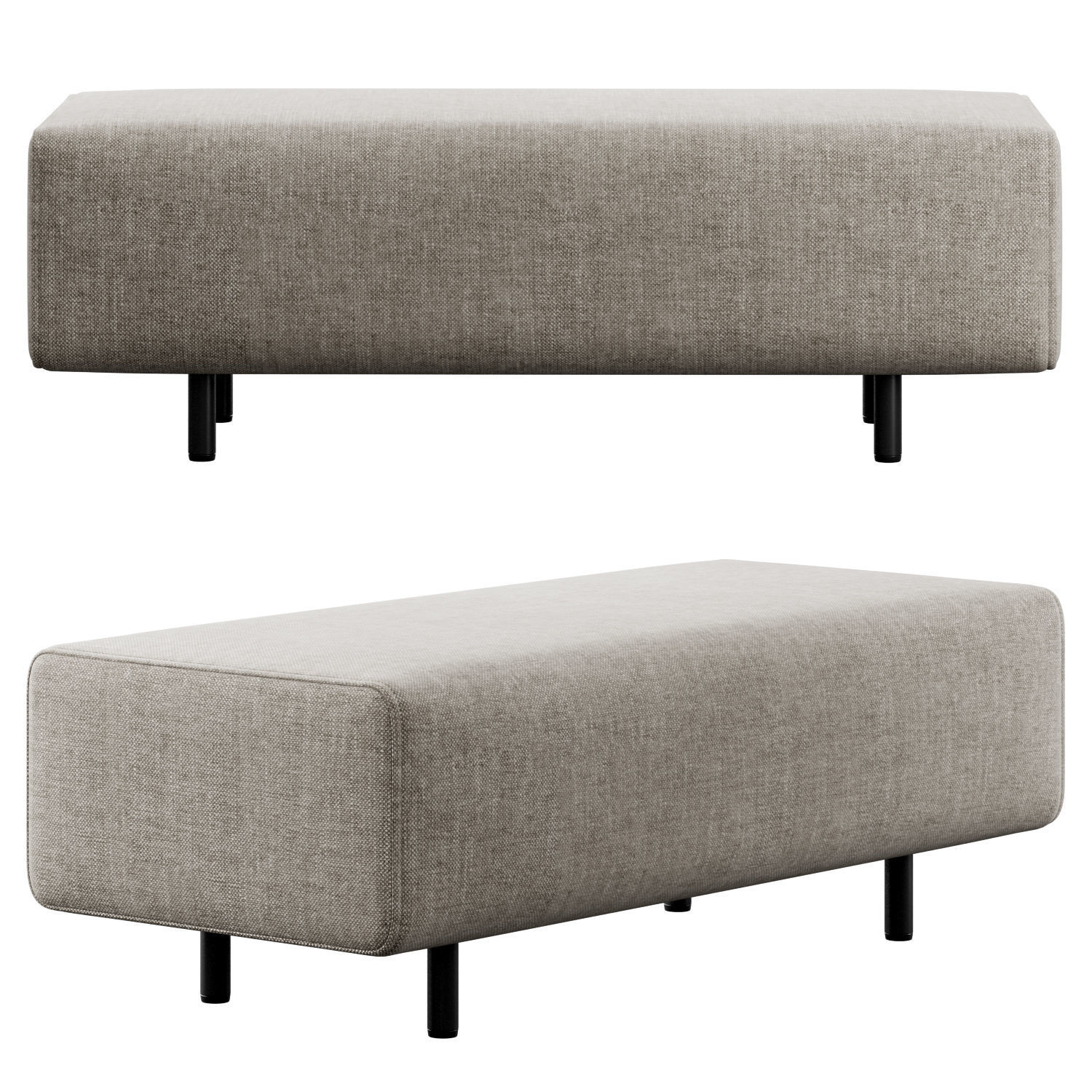 Block Party Lounge Bench by Poppin 3D model_20