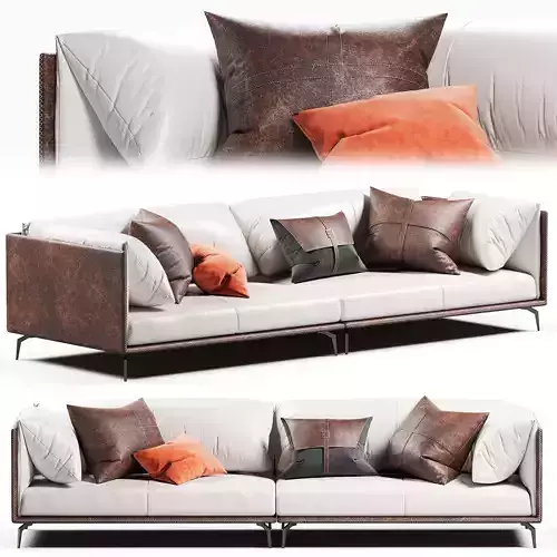 Alessia Italian Minimalist Leather Sofa