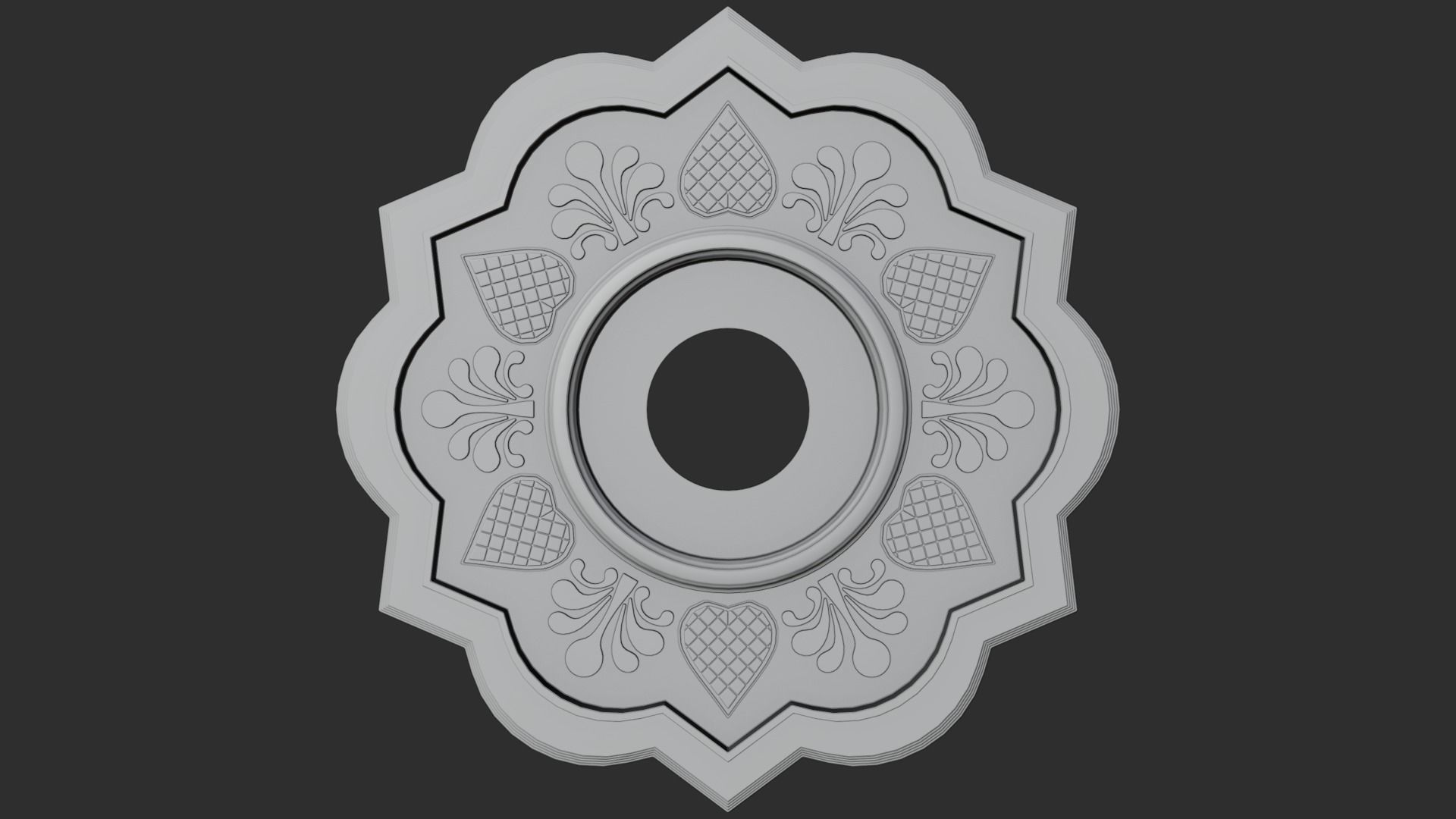 Ceiling pop design for fan and light   interior design  3D model_4