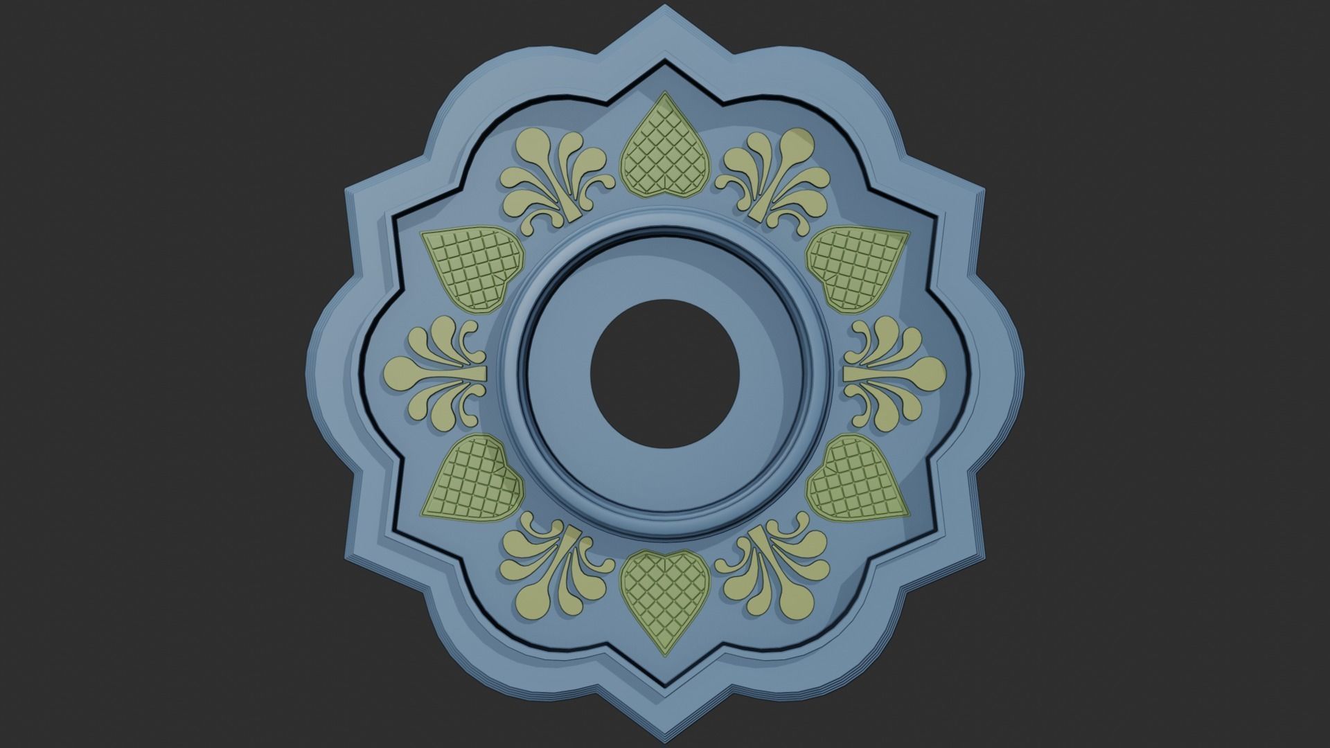 Ceiling pop design for fan and light   interior design  3D model_6