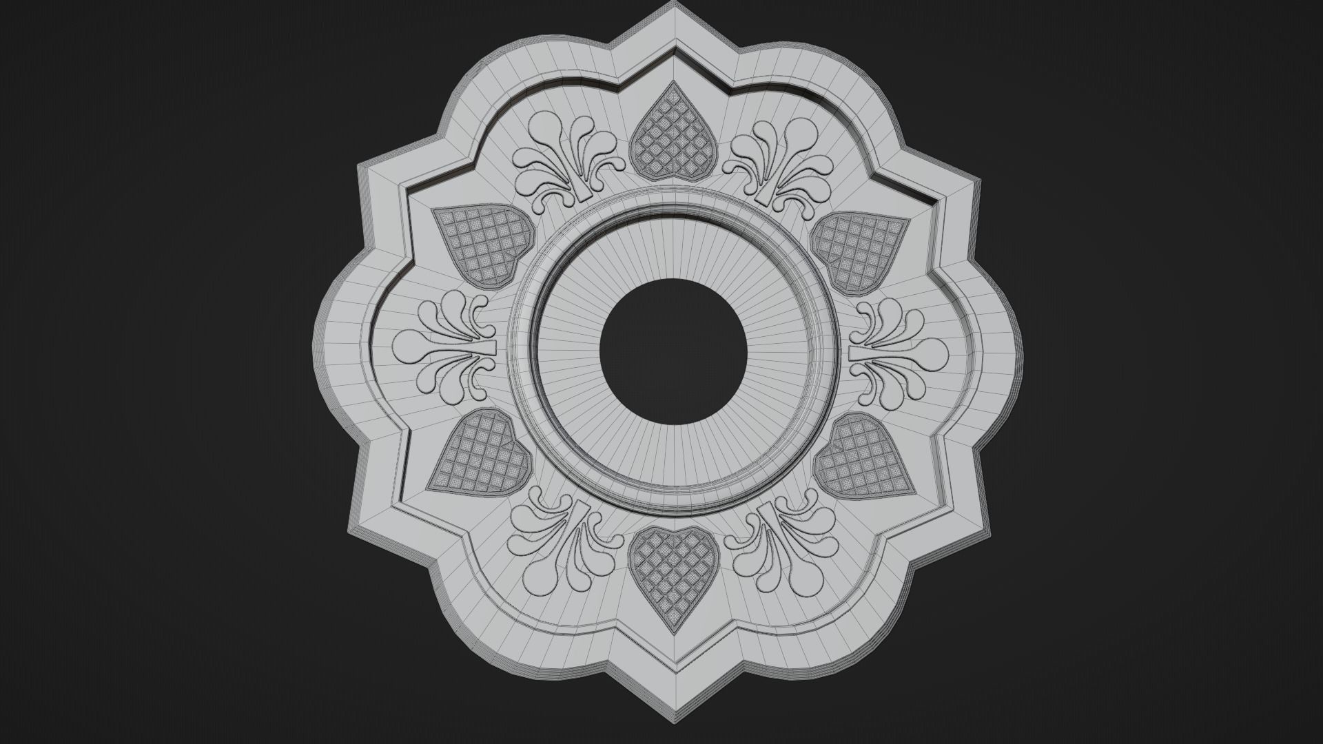 Ceiling pop design for fan and light   interior design  3D model_5