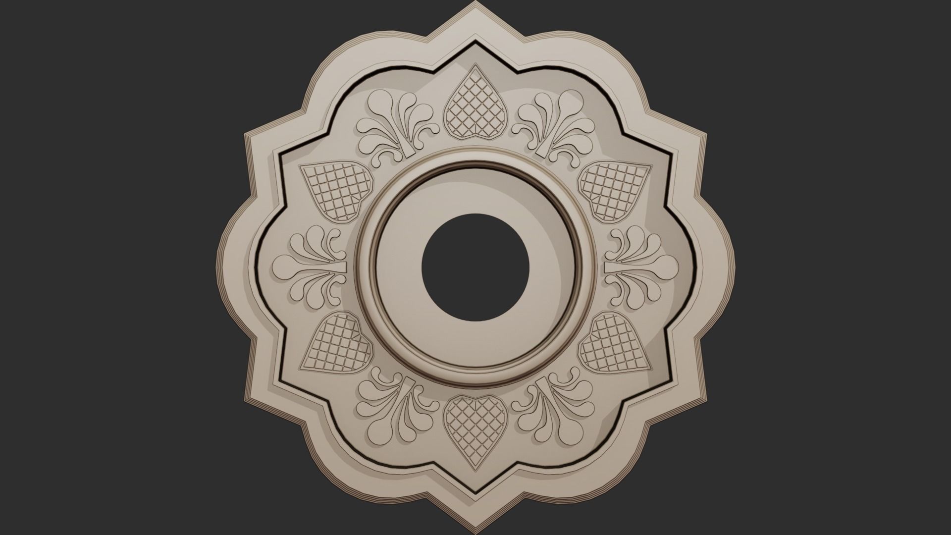 Ceiling pop design for fan and light   interior design  3D model_1