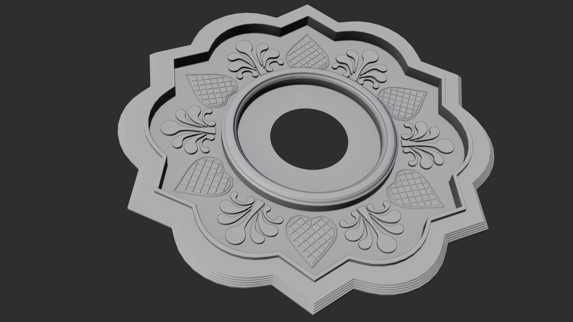 Ceiling pop design for fan and light   interior design  3D model_2