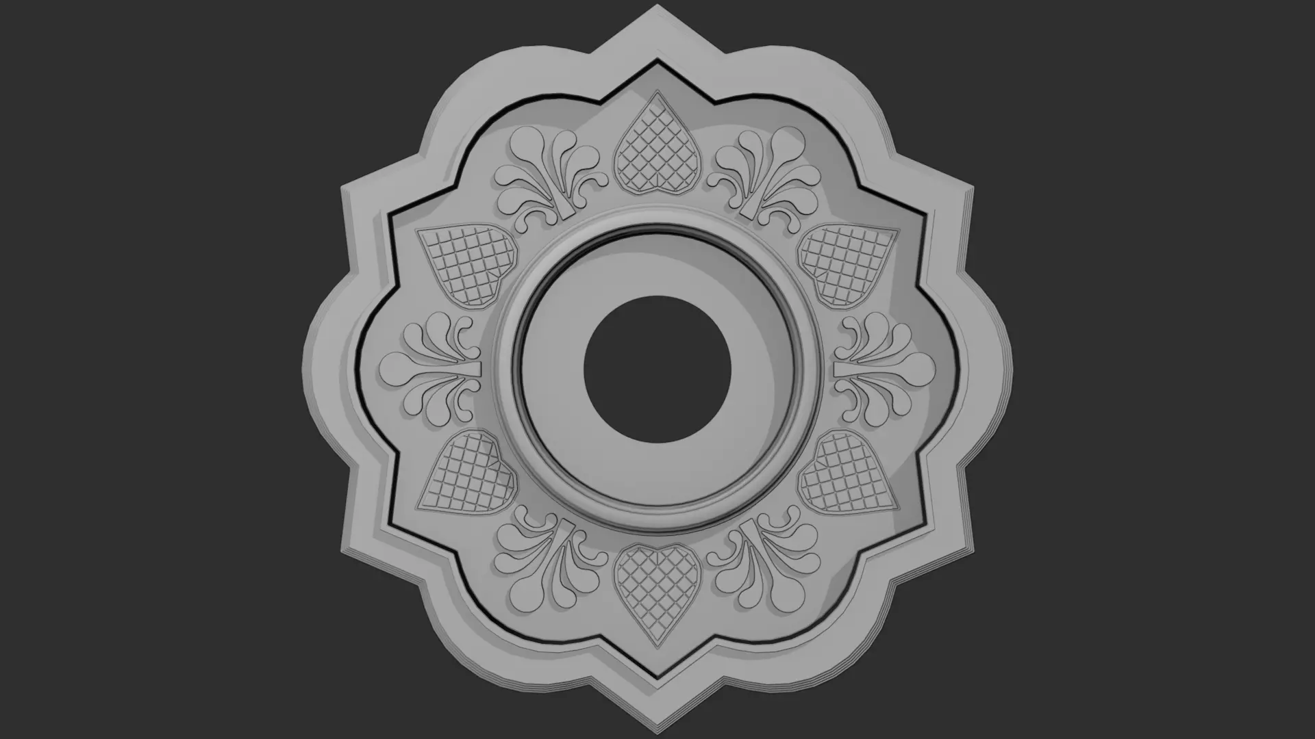 Ceiling pop design for fan and light   interior design  3D model_0