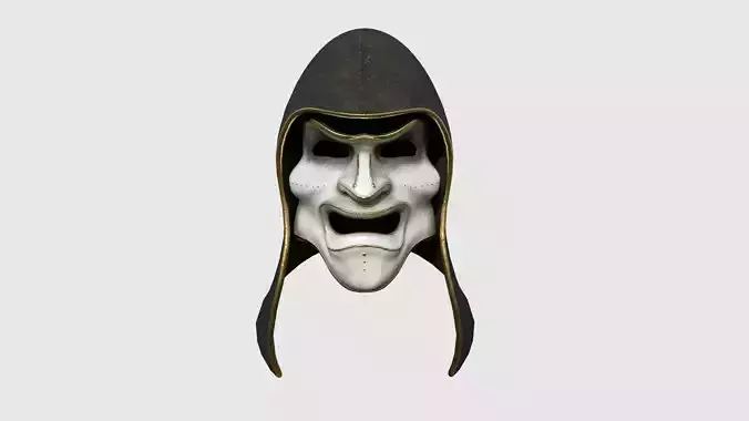 Assassin Mask A02 Black White - Character Design Fashion Low-poly 3D model