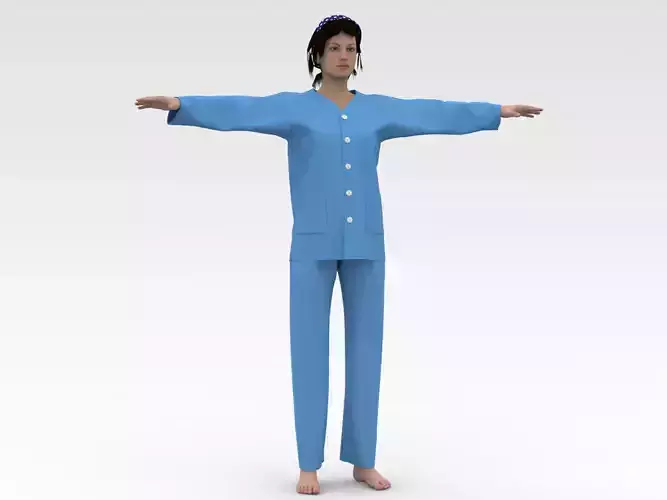 Female Patient Blue Dress