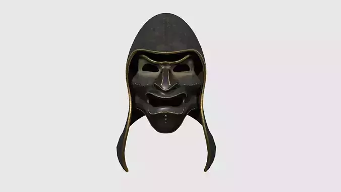 Assassin Mask A03 Black Gold - Character Design Fashion Low-poly 3D model