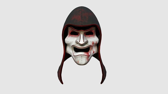 Assassin Mask A04 Red Blood - Character Design Fashion Low-poly 3D model