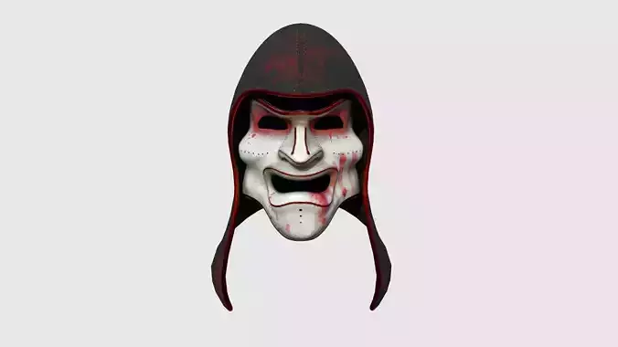 Assassin Mask A04 Red Blood - Character Design Fashion Low-poly 3D model