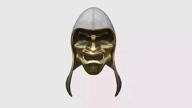 Assassin Mask A05 Gold White - Character Design Fashion Low-poly 3D model