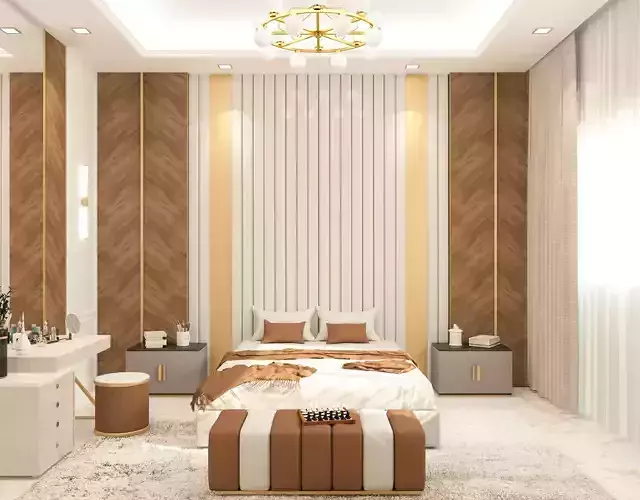 Bedroom modern with accents 3D model
