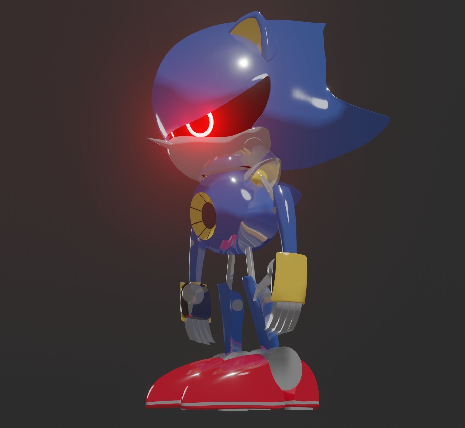 Metal Sonic-sonic menia style Free 3D model_9