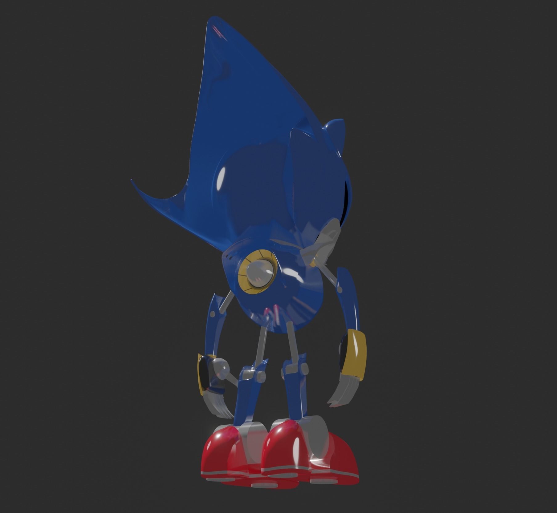 Metal Sonic-sonic menia style Free 3D model_11