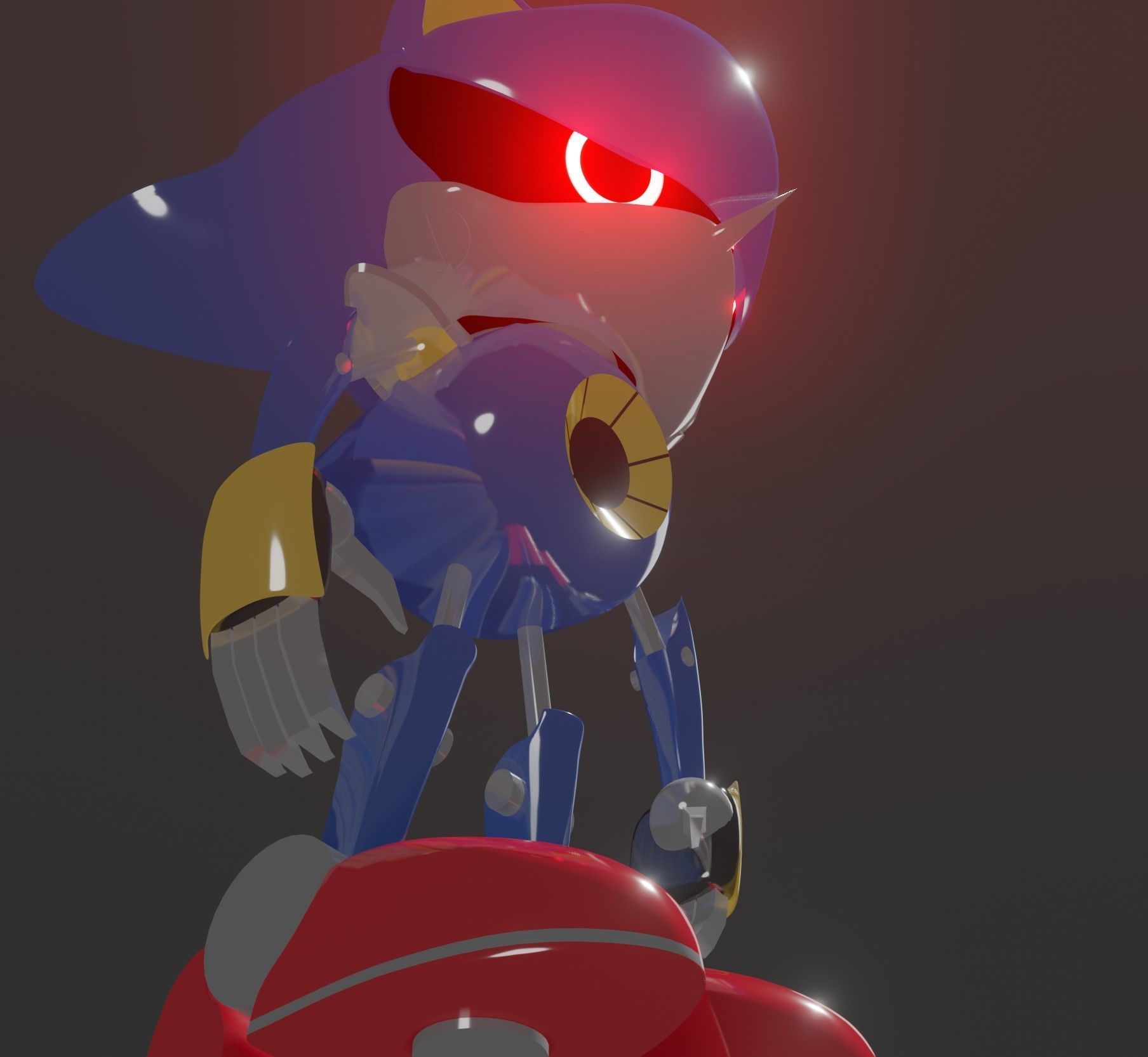 Metal Sonic-sonic menia style Free 3D model_16