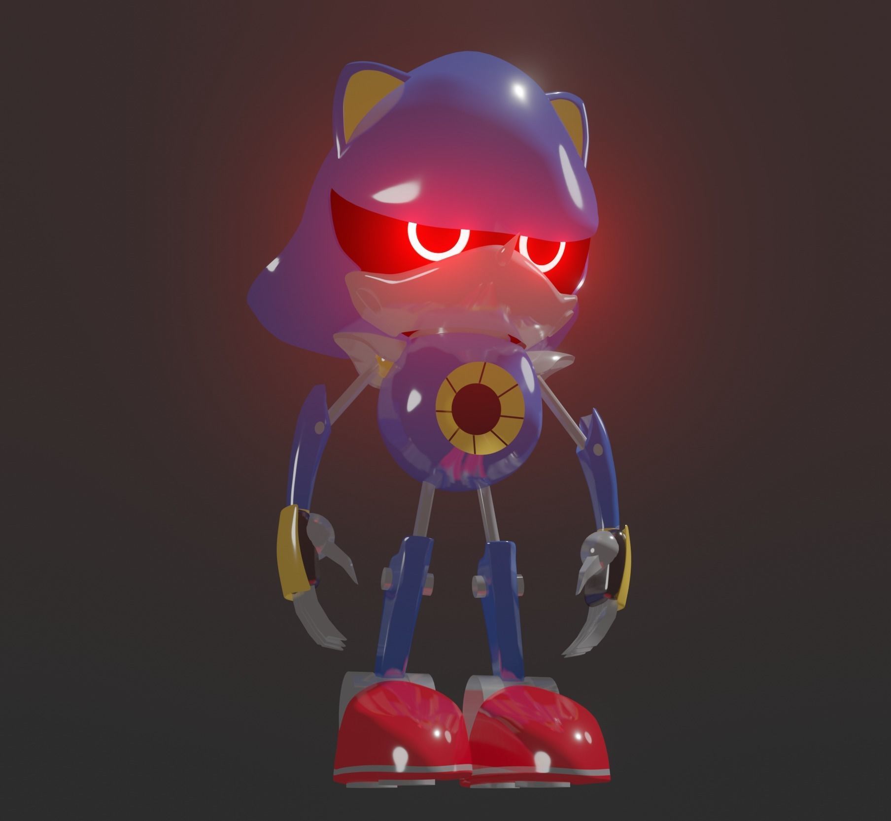 Metal Sonic-sonic menia style Free 3D model_10