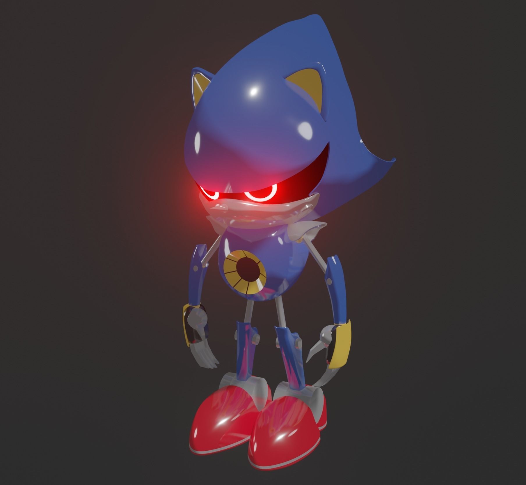 Metal Sonic-sonic menia style Free 3D model_1